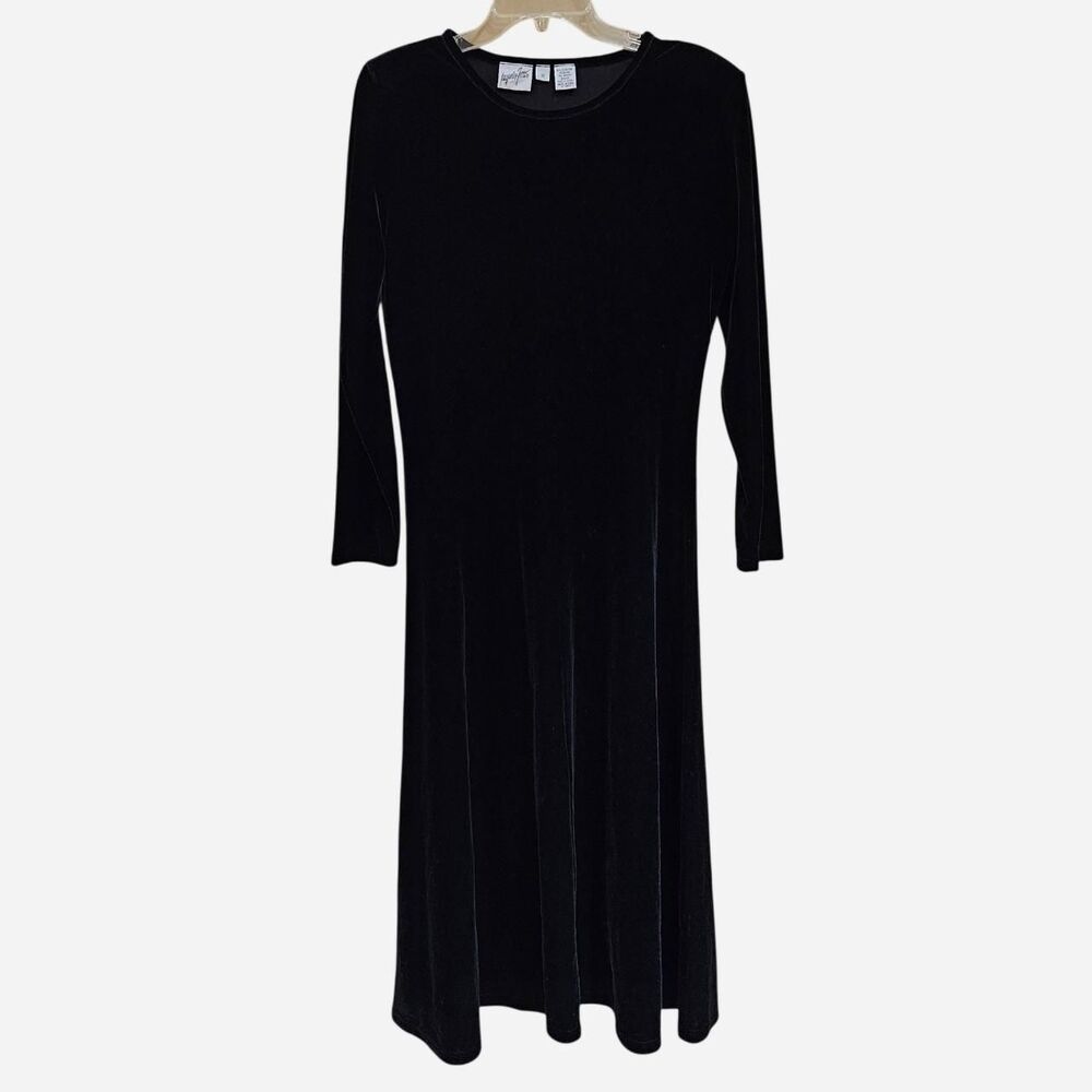 90s whimsigoth witchy black velvet midi maxi dress
